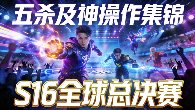 S16全球总决赛五杀及神操作集锦视频封面，精彩团战瞬间剪辑