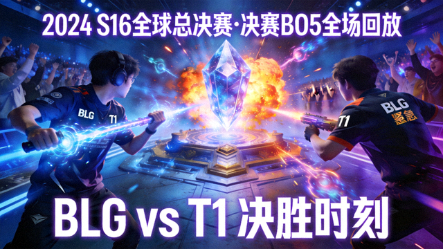 S16全球总决赛决赛BO5全场回放视频封面，BLG对阵T1的决胜时刻